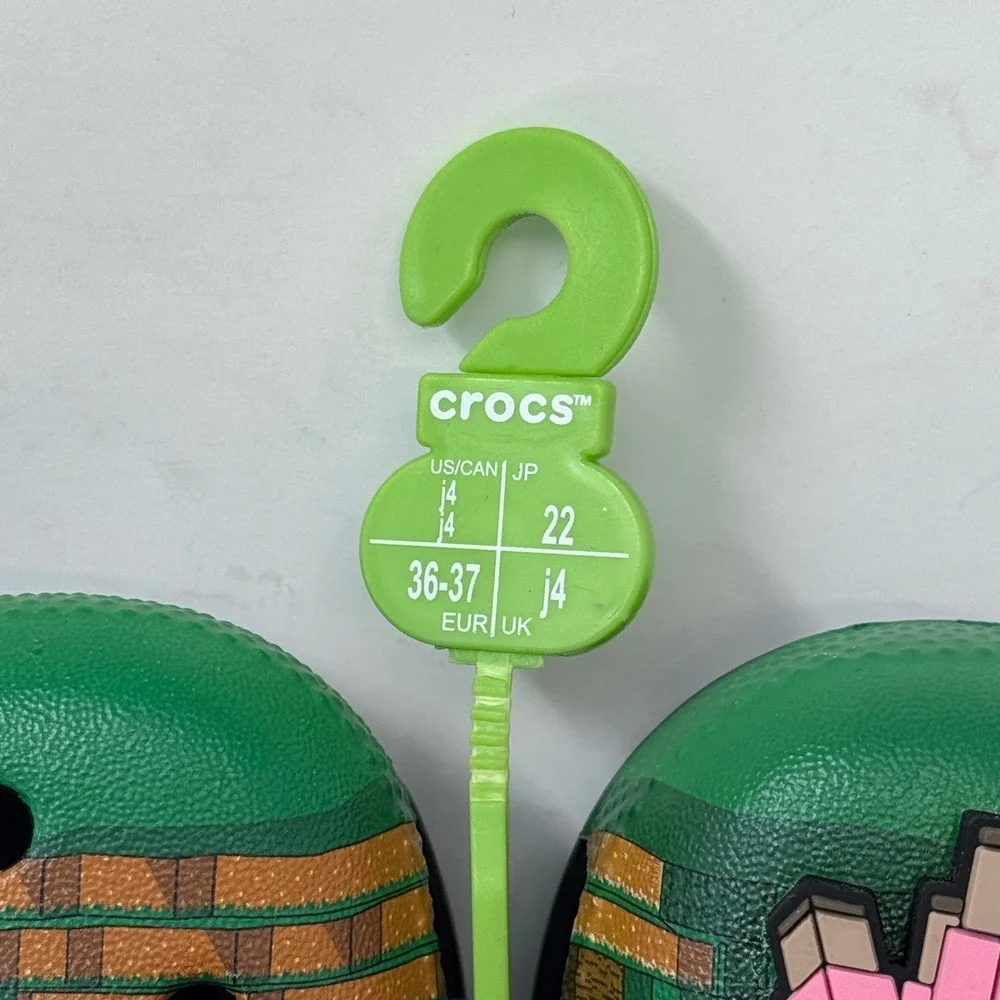 Crocs Minecraft Classic Clog K Light Up Green/Blue Pixel Kids J4 210830-90H